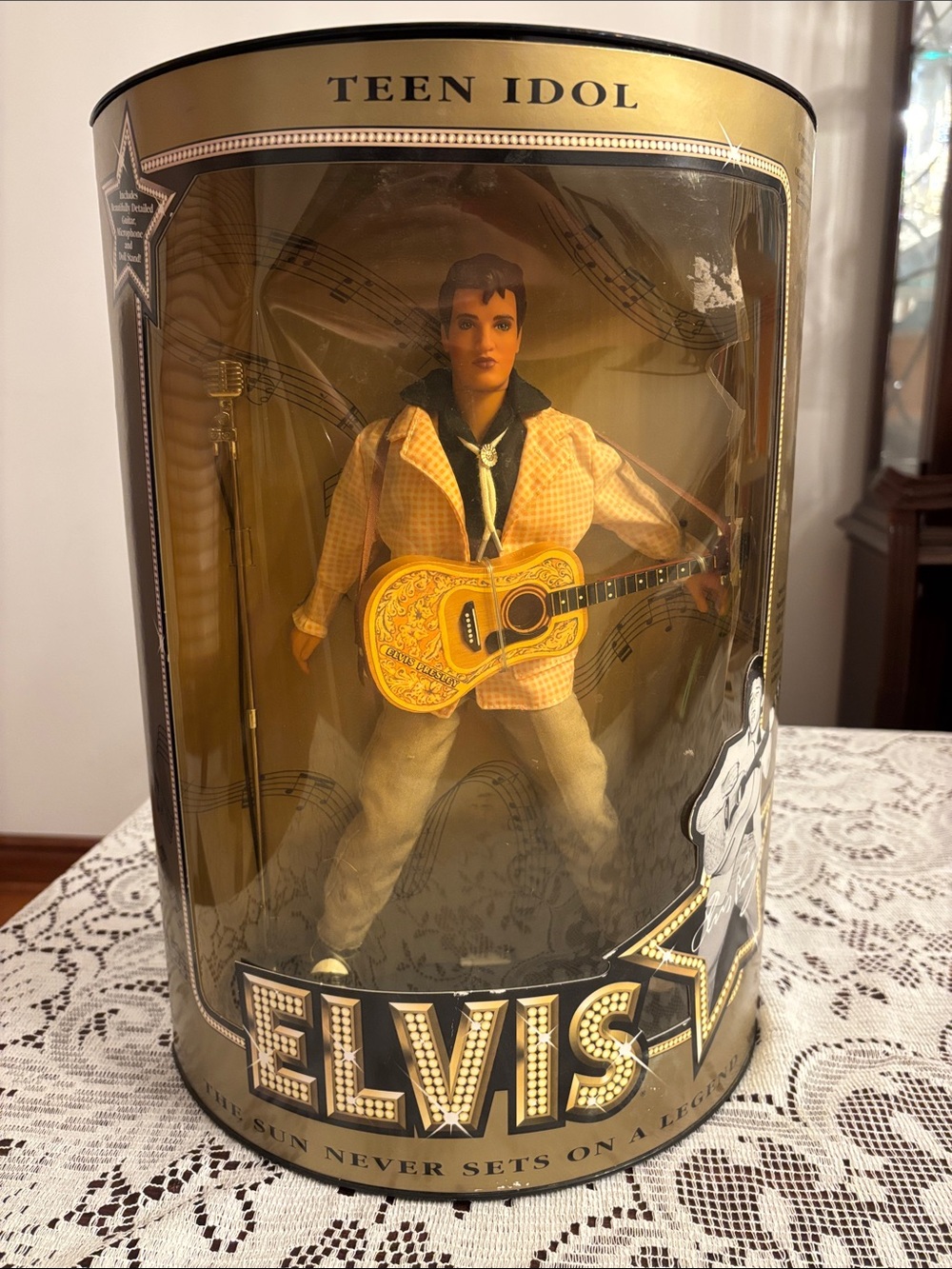 Hasbro Elvis Teen Idol Doll with Yellow Guitar and Tan Jacket